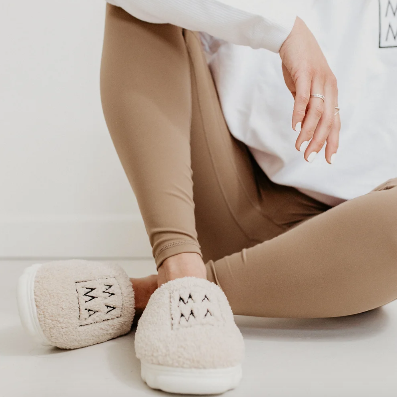 MAMA Slider Slippers in Oat Latte
