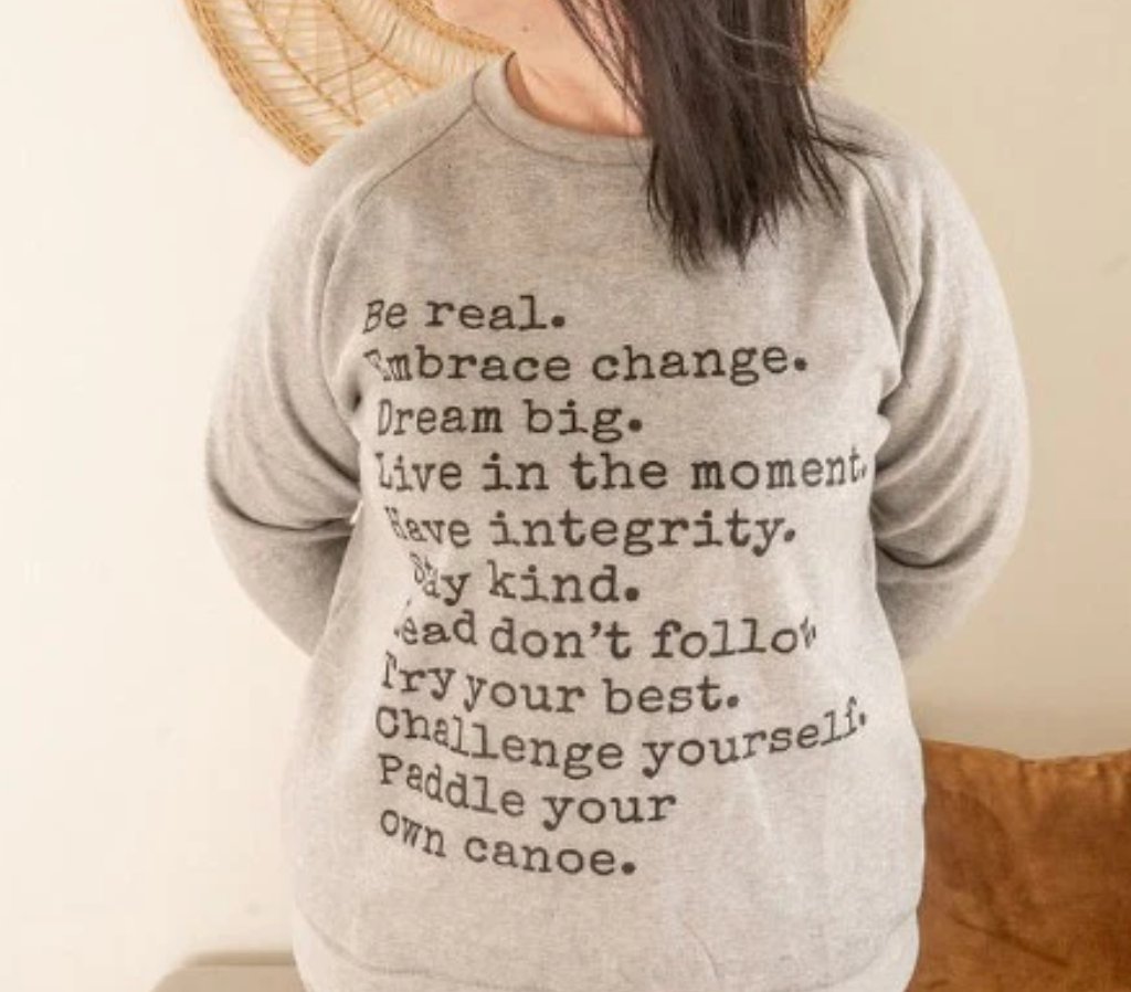Canoe & Lake Grey Values Crew Sweater