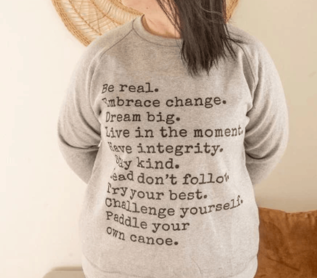 Canoe & Lake Grey Values Crew Sweater