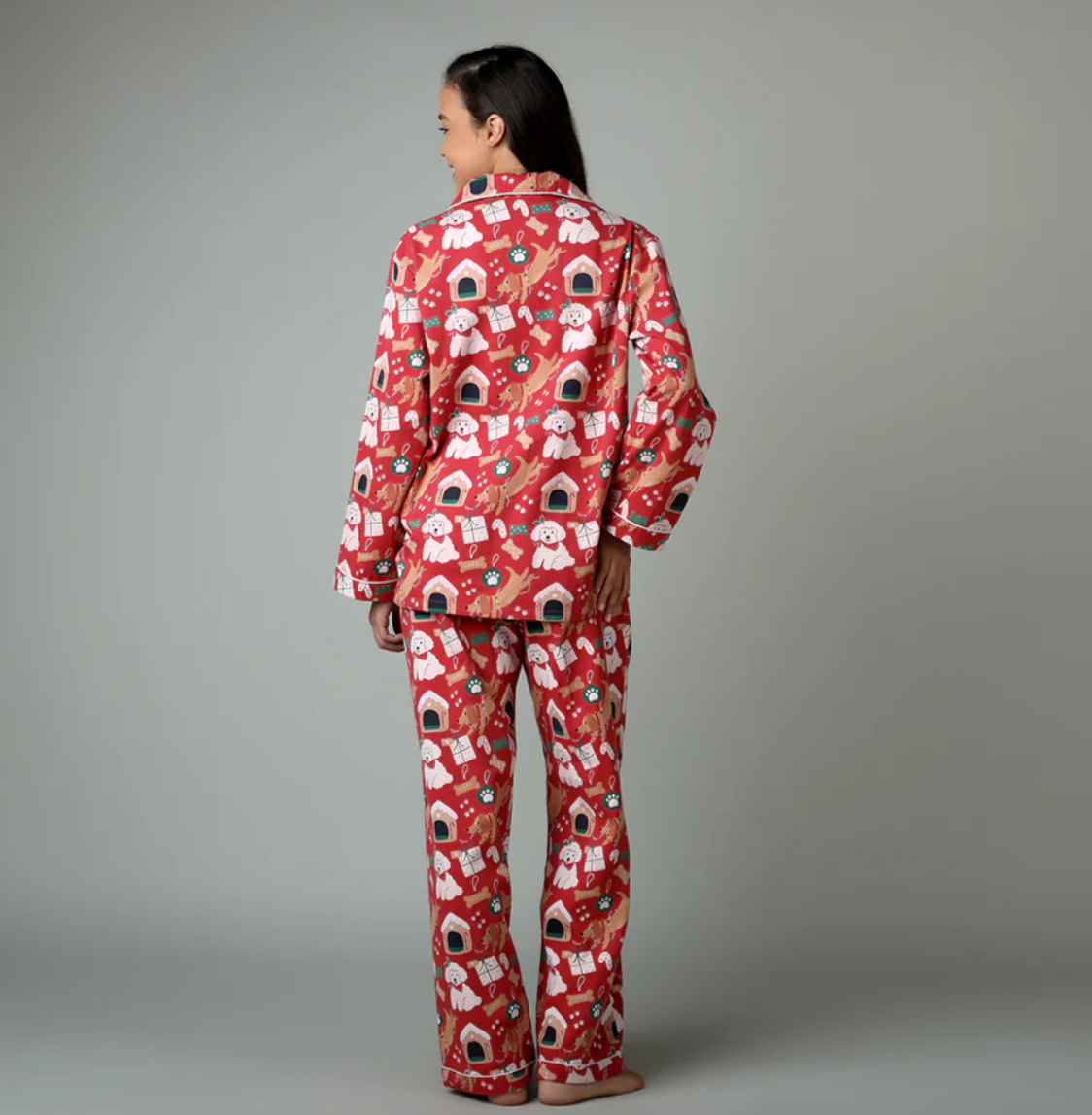 Mahogany MERRY DOGS Flannel Pyjama Set