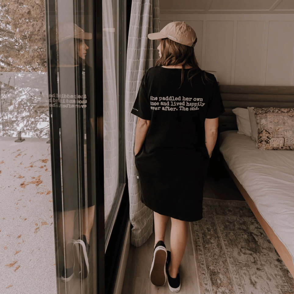 Canoe & Lake BLACK MINERAL WASH Camp Tee Dress