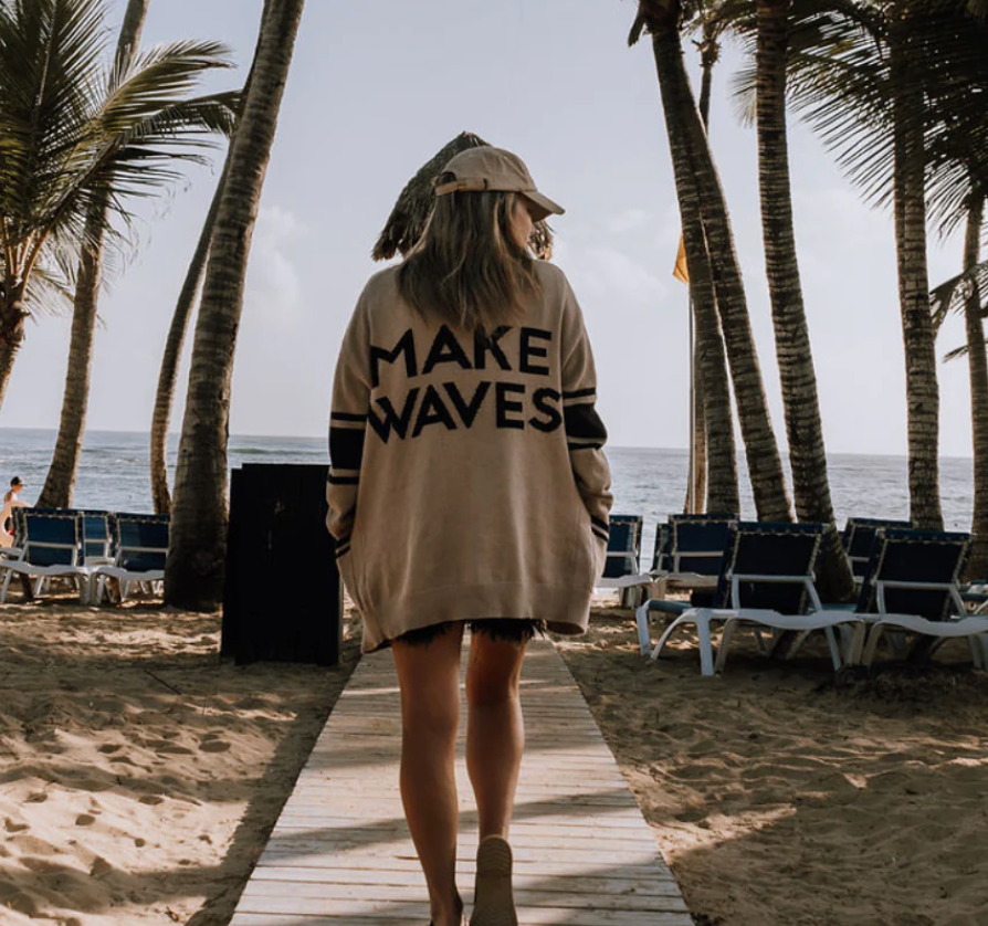 Canoe & Lake “Make Waves” Dockside Knit Cardigan