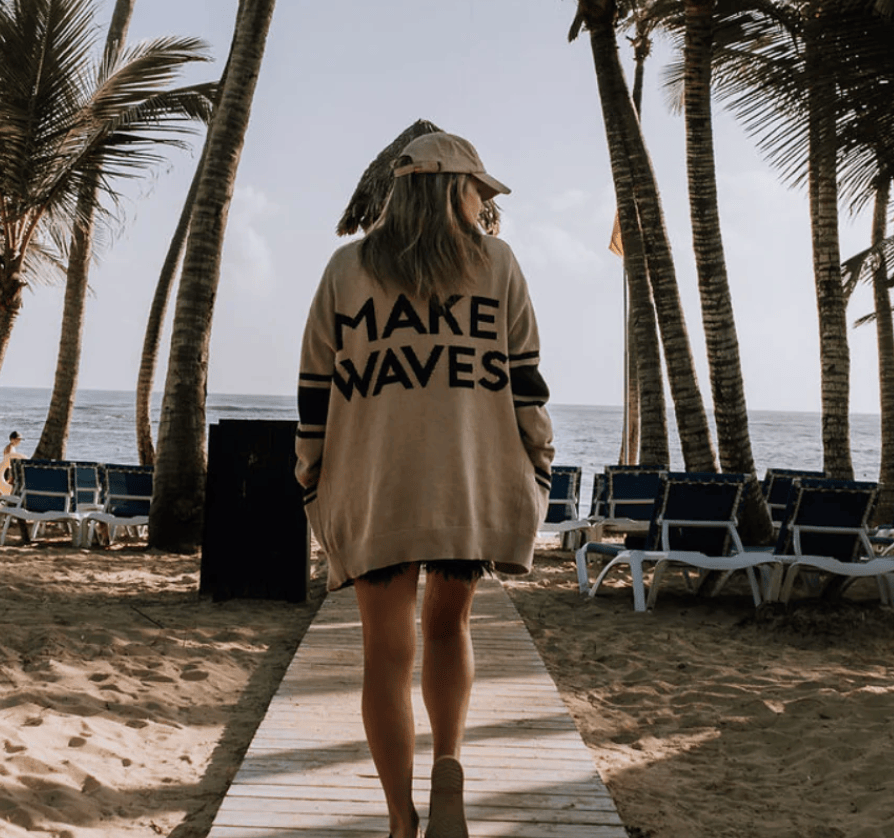 Canoe & Lake “Make Waves” Dockside Knit Cardigan