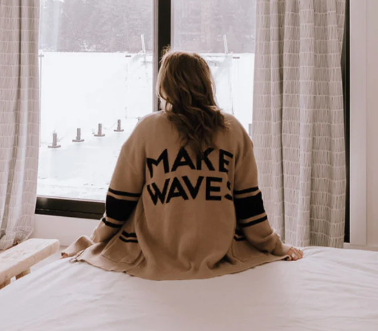 Canoe & Lake “Make Waves” Dockside Knit Cardigan