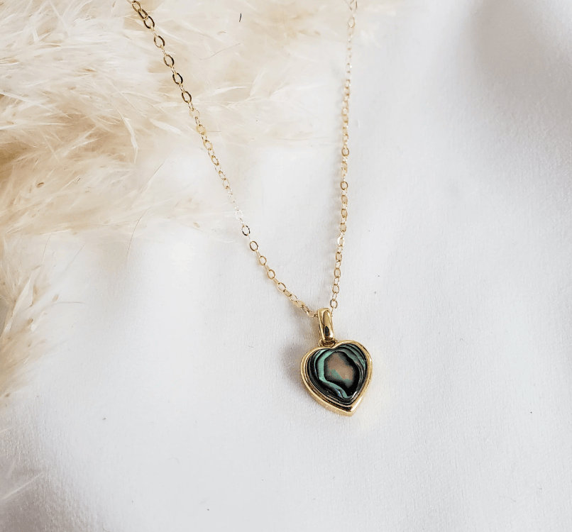 Rock Paper Pretty - Abalone Shell Heart 14K Gold-Filled Necklace