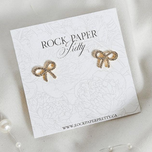 Rock Paper Pretty - Sparkle Bow Studs