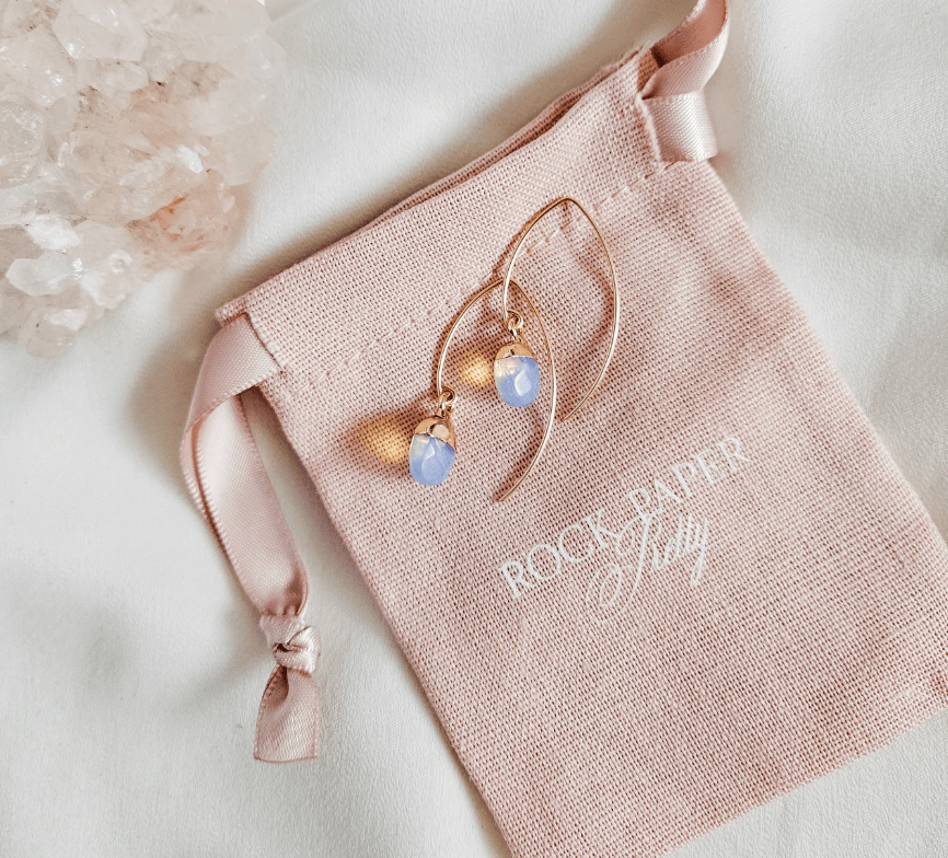 Rock Paper Pretty - Dew Drop Opalite 14k Gold Filled Earrings