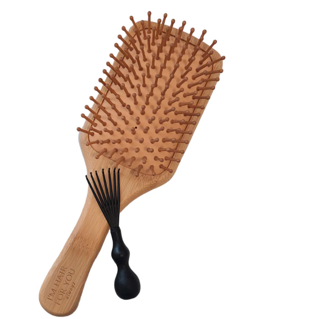 I'm Hair For You Always Bamboo Hairbrush & Cleaning Tool Set