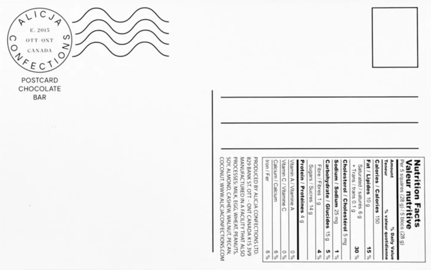 Alicja Confections - Everything But The Kitchen Sink Postcard Caramelized Chocolate Bar