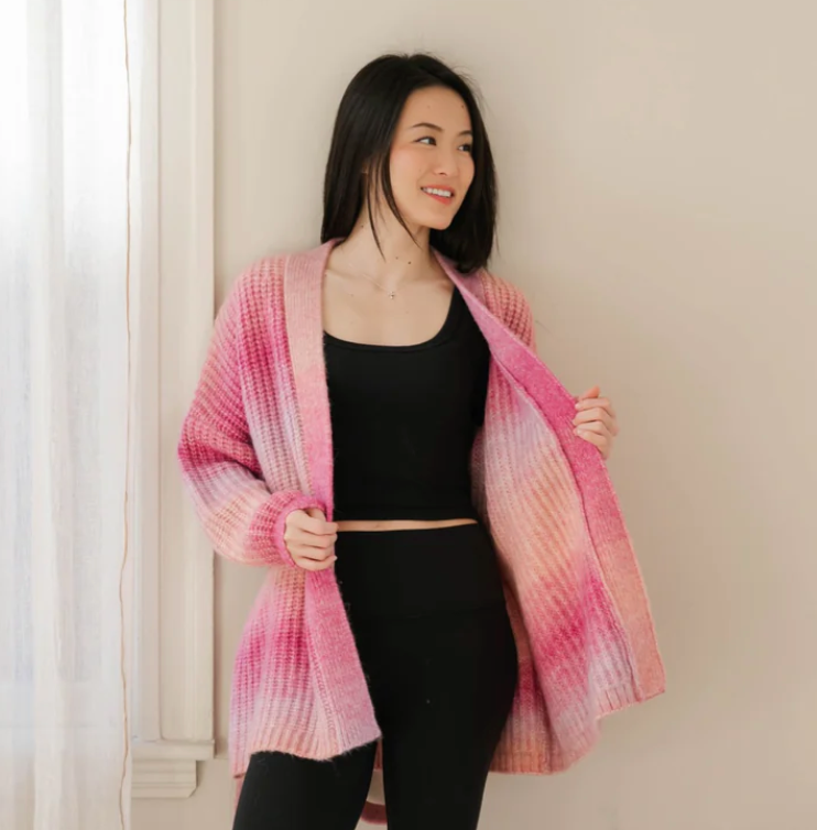Smash & Tess SERENA Wrap Cardigan in Ombré Pink