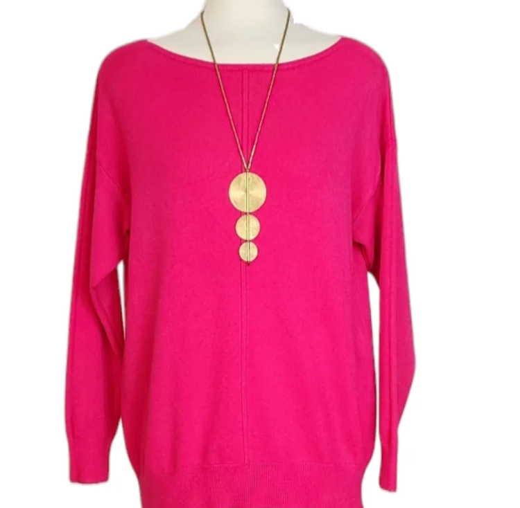 BAZ Italian Knit Boatneck Sweater with Front Seam