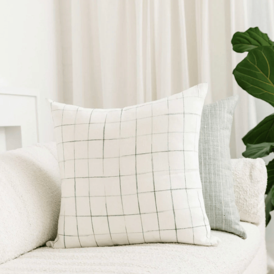 Sarah Baeumler Decorative Accent Pillow - Check Grass