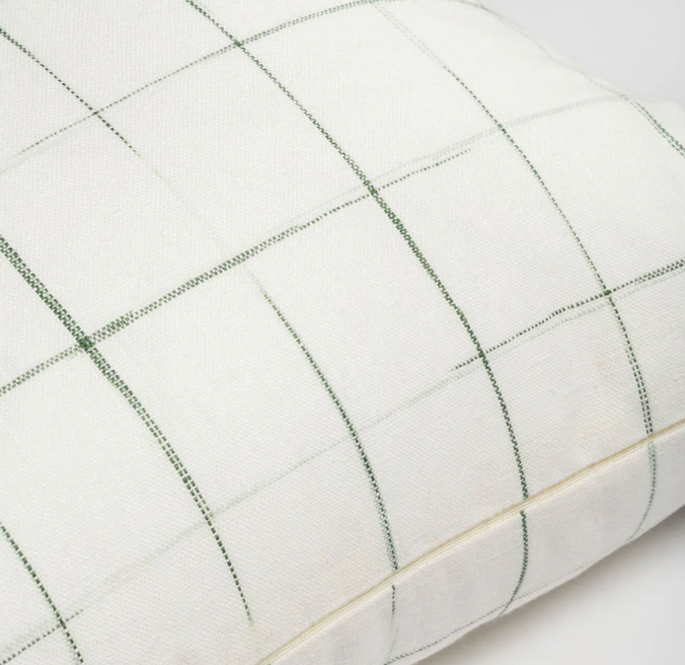 Sarah Baeumler Decorative Accent Pillow - Check Grass