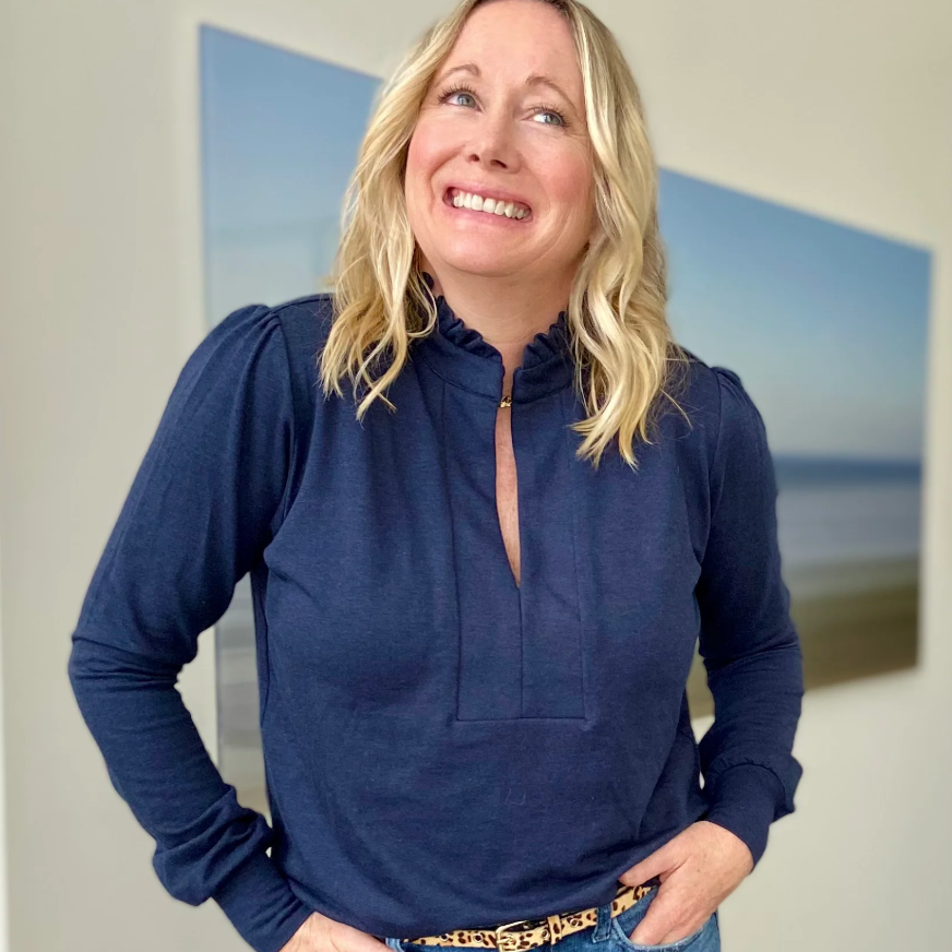 DOTTY - Navy Sweater Blouse