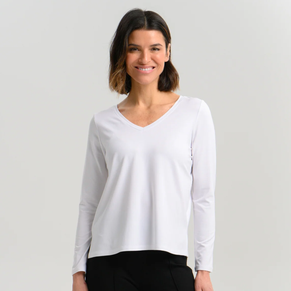 Helene Clarkson Design ALBI Sustainable Long Sleeve V-Neck Tee