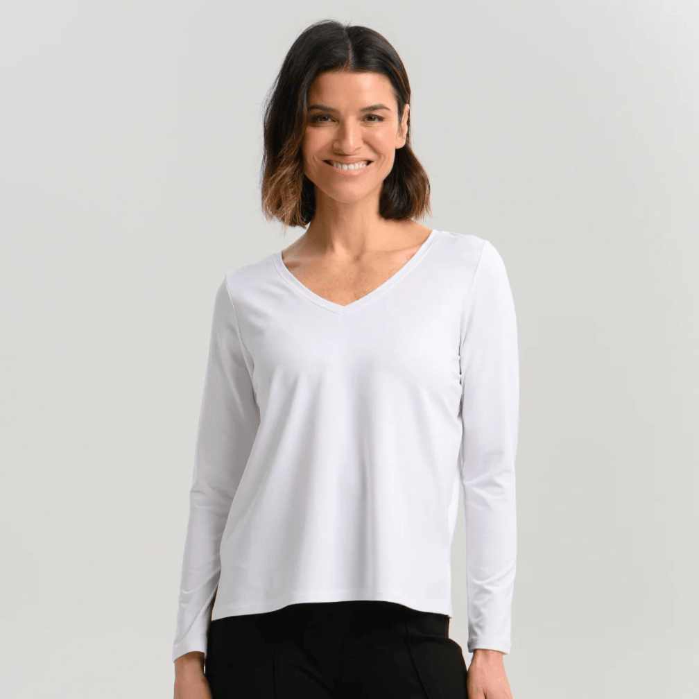 Helene Clarkson Design ALBI Sustainable Long Sleeve V-Neck Tee