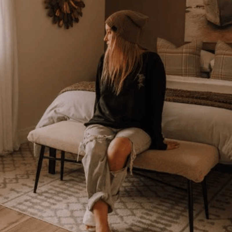 Canoe & Lake Minimalist Black Crew Sweater