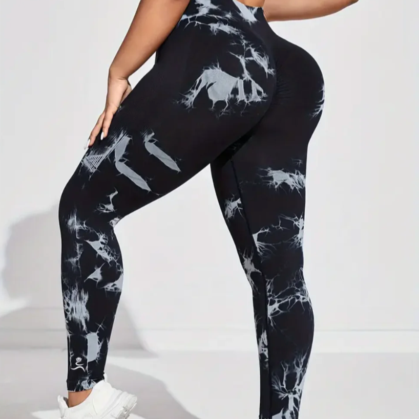 Run Free by Vee - Black Tie Dye Leggings