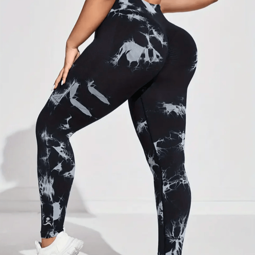 Run Free by Vee - Black Tie Dye Leggings