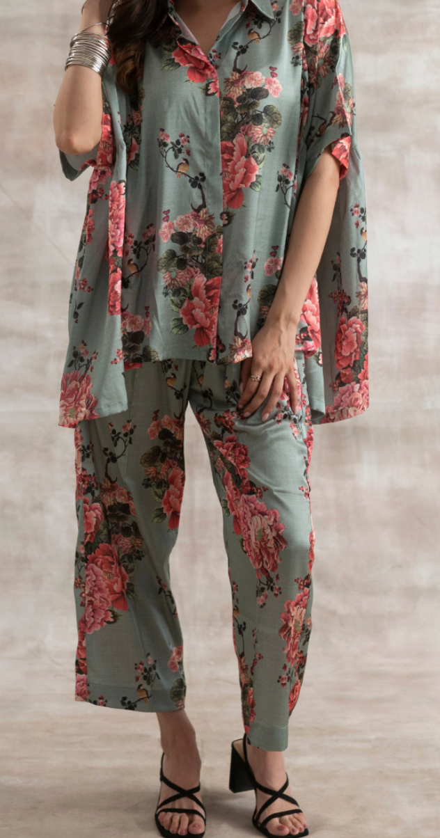 Indo Threadz VERDANT BLOOM Matching Pant Set