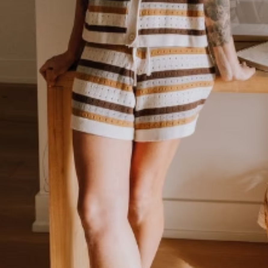 Canoe & Lake Carry On Retro High Waisted Knit Shorts