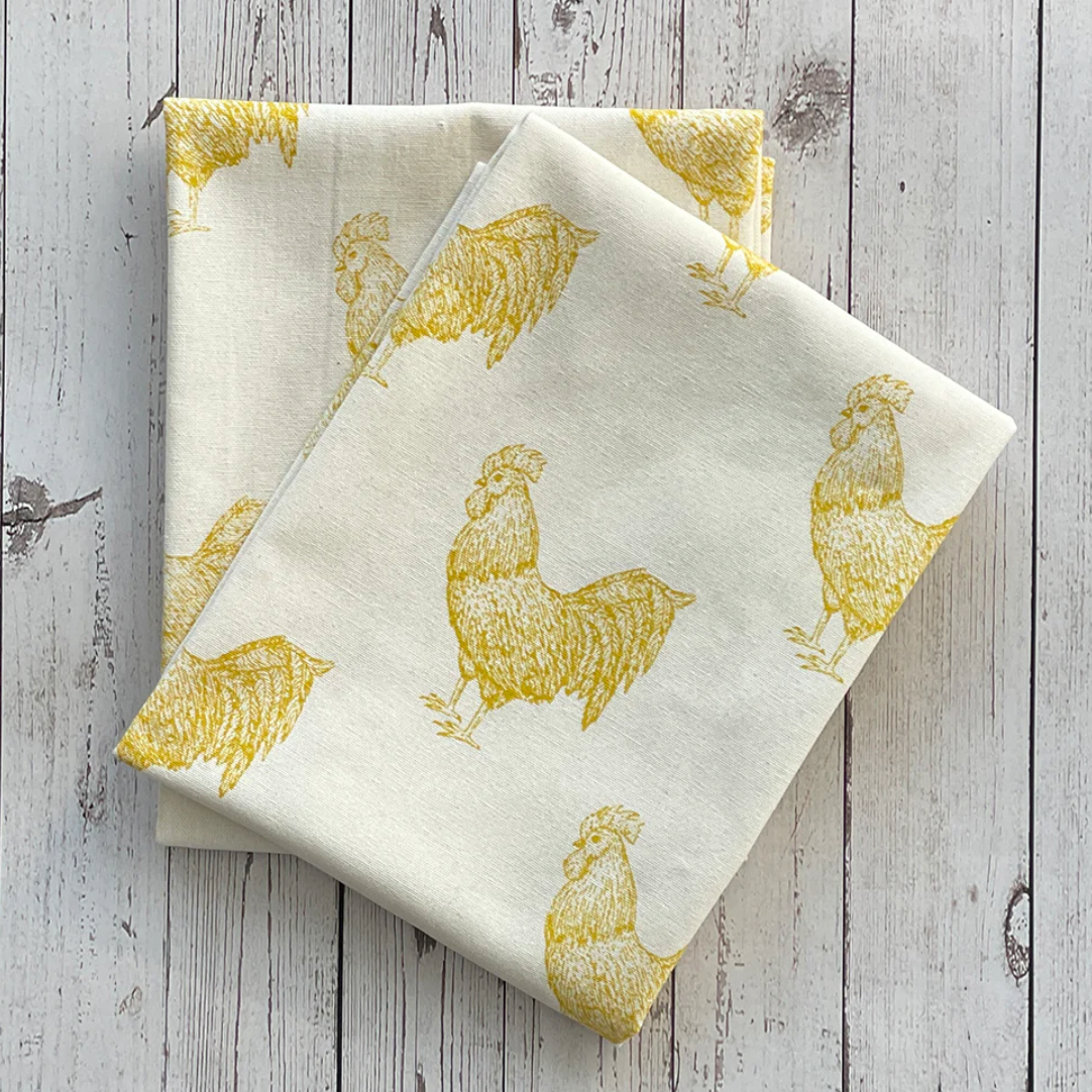 Mahogany ROOSTER DIJON Kitchen Towels (Set of 2)