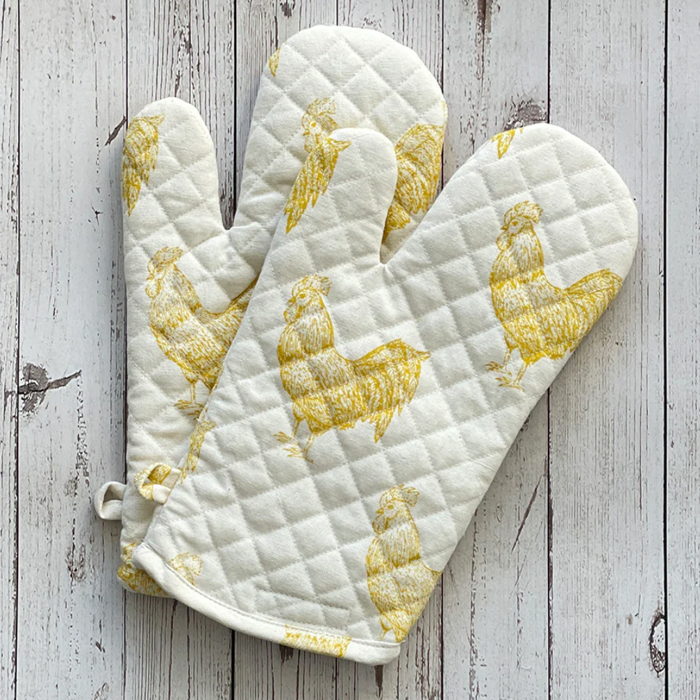 Mahogany ROOSTER DIJON Oven Mitts (Set of 2)