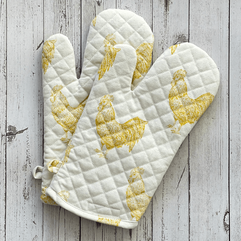 Mahogany ROOSTER DIJON Oven Mitts (Set of 2)