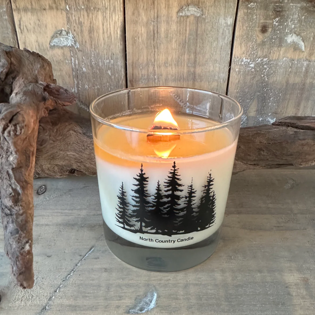 North Country Candle - Wood Wick Whisky Glass Candle