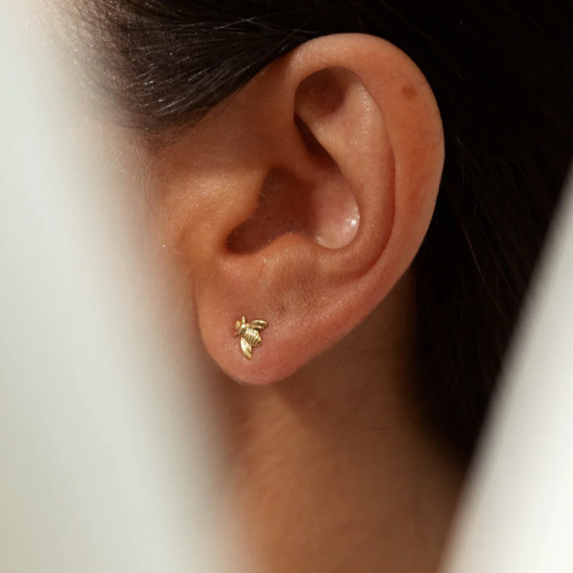 Shiny Soul Creations - Gold Honey Bee Earrings