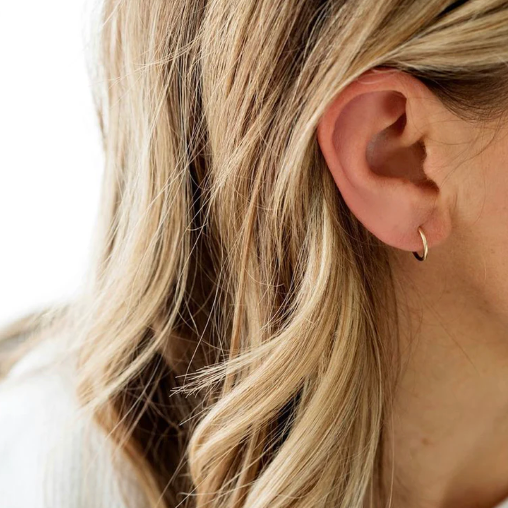 Shiny Soul Creations - Gold Sleeper Hoop Earrings