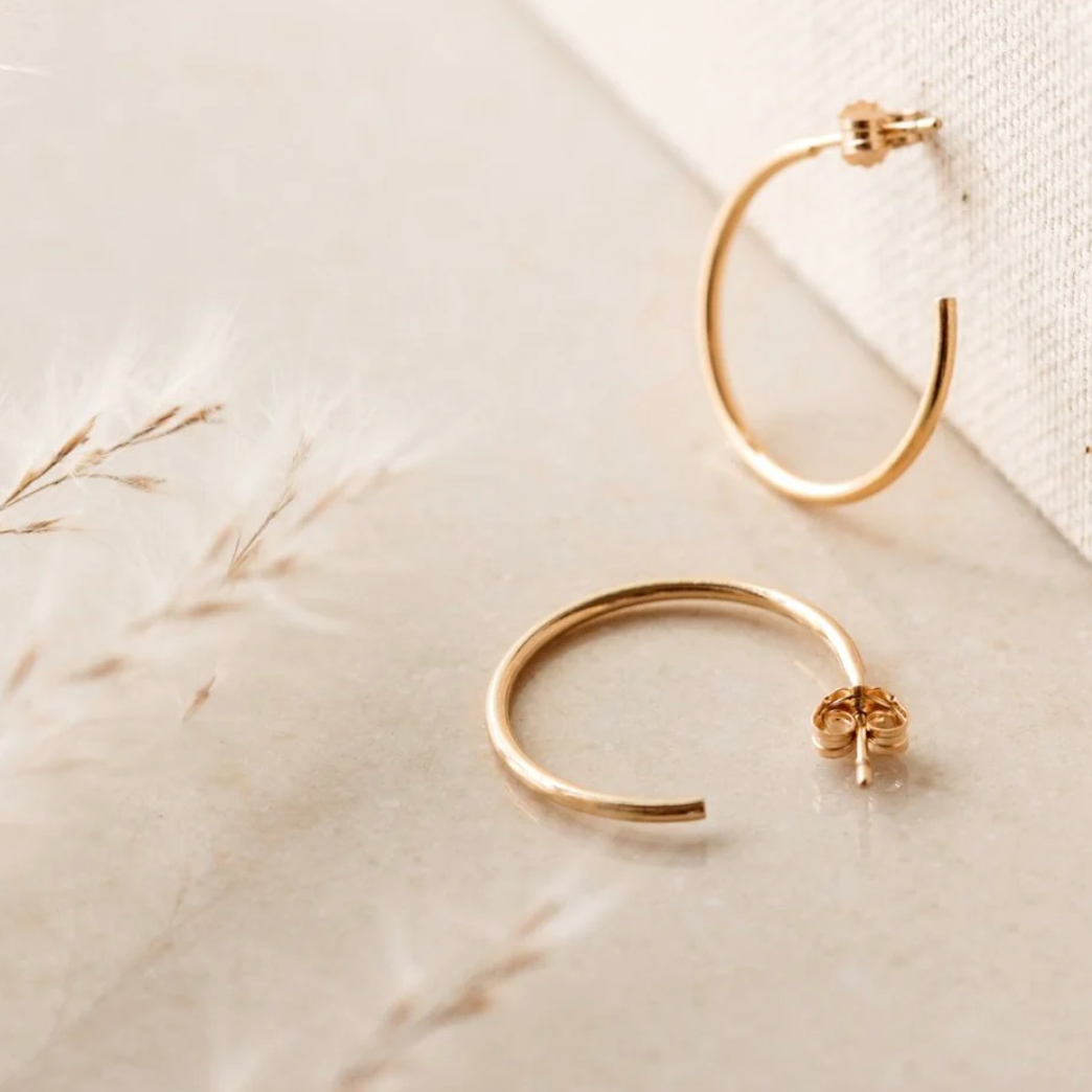 Shiny Soul Creations - Gold Crescent Moon Hoop Earrings