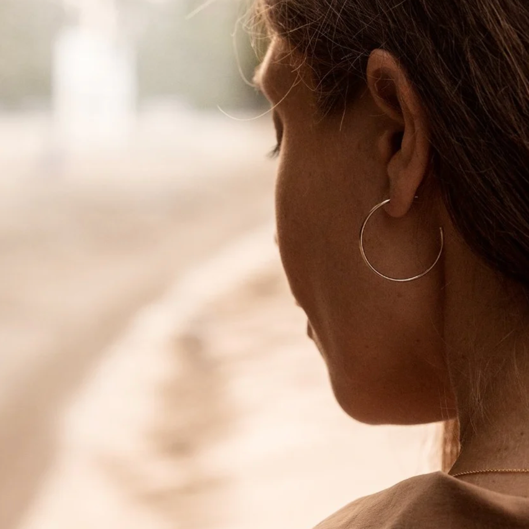 Shiny Soul Creations - Gold Crescent Moon Hoop Earrings