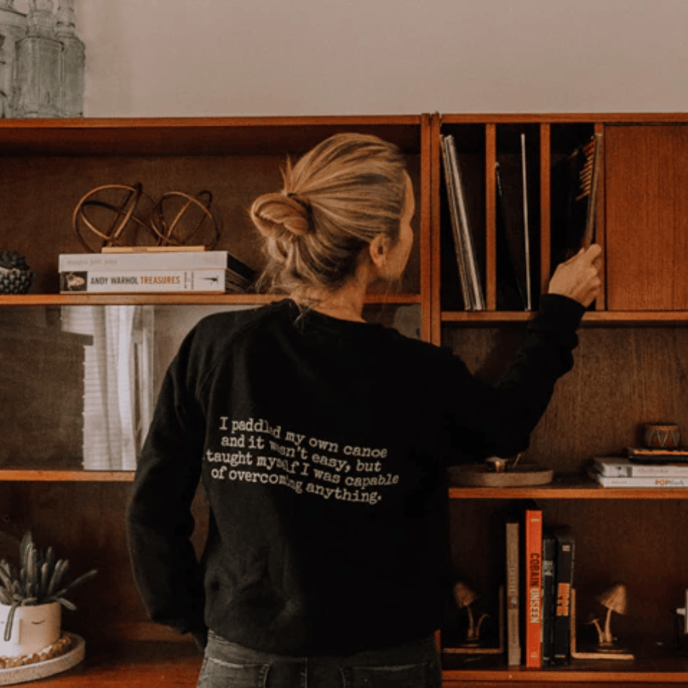 Canoe & Lake "Overcome Anything" Crop Crew Sweater