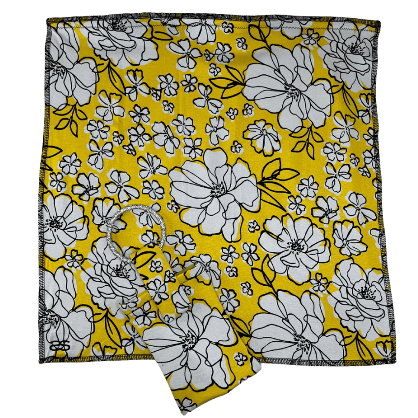 Yellow floral scarf and bag set, June 12 screenshot.