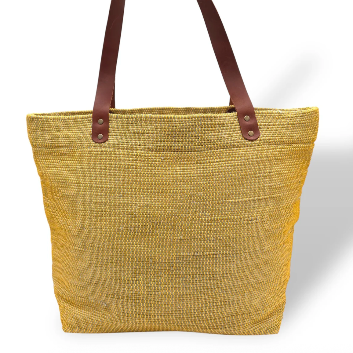 Yellow tote bag with leather handles - Screenshot June 30, 2025