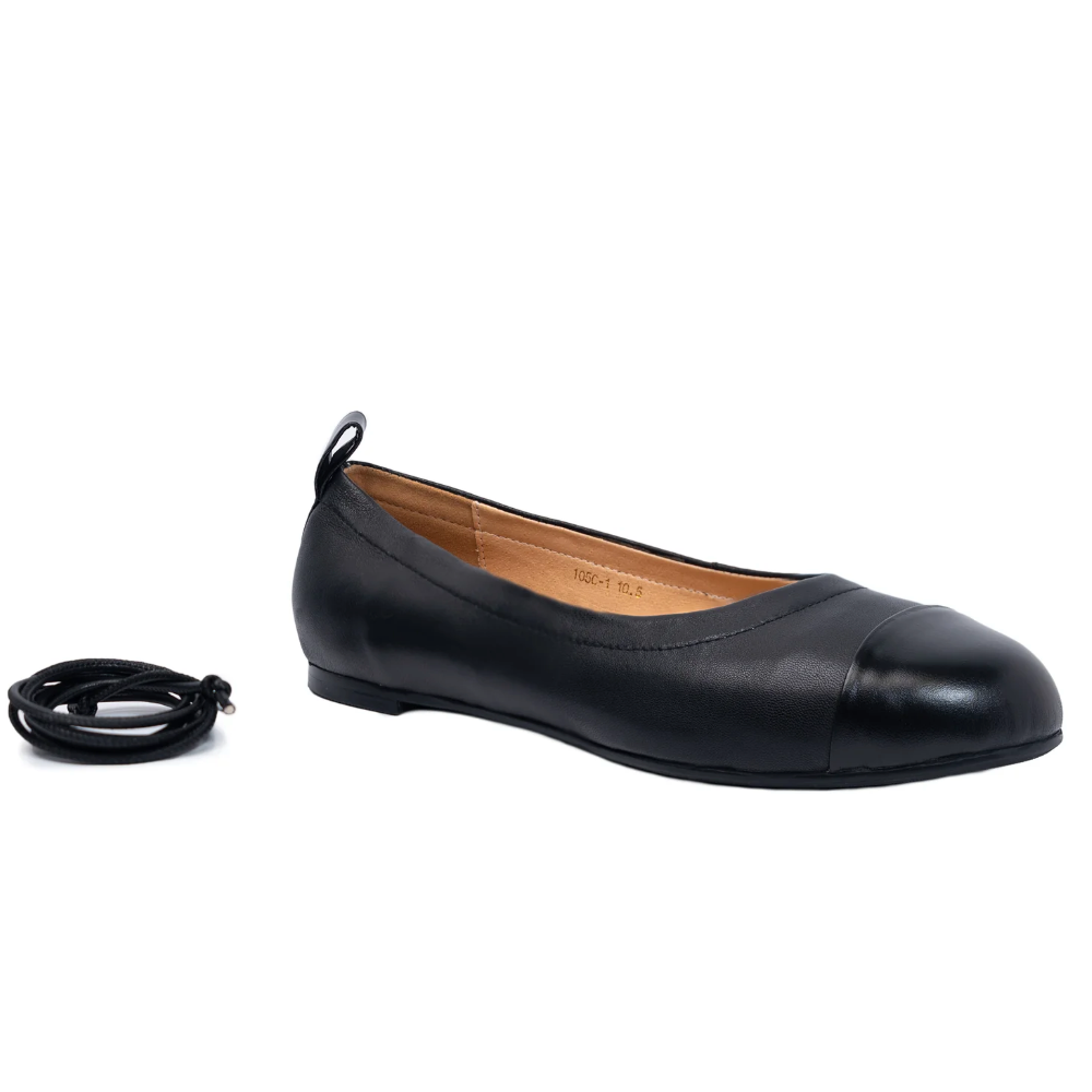 Black leather ballet flats, screenshot July 15, 2025