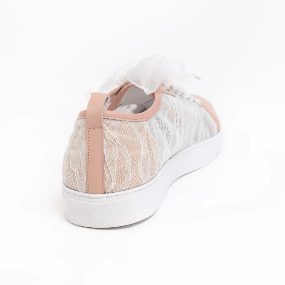 Lace sneakers with pink accents, screenshot from July 16, 2025.
