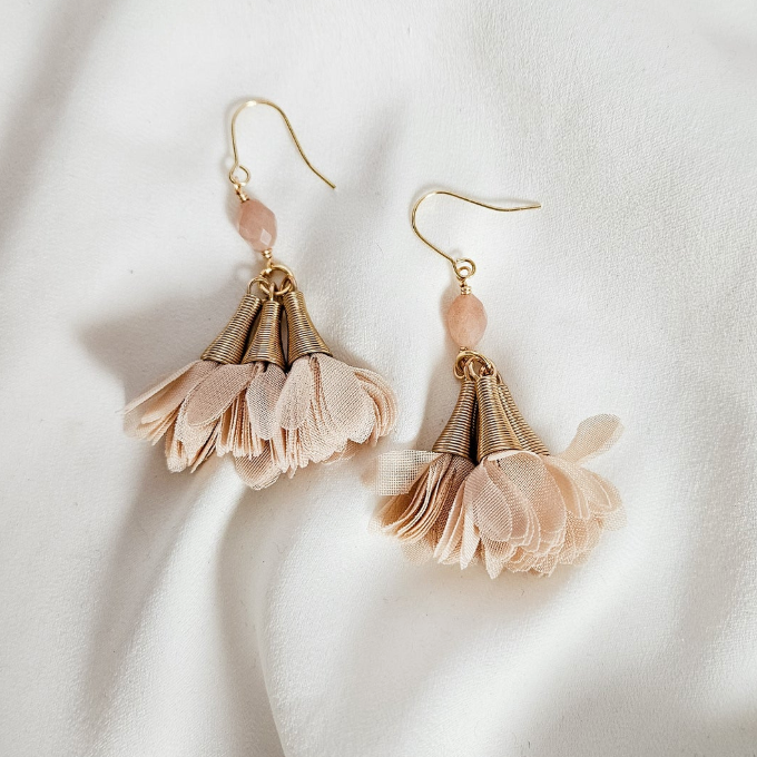 Screenshot of pink floral earrings on July 21, 2025