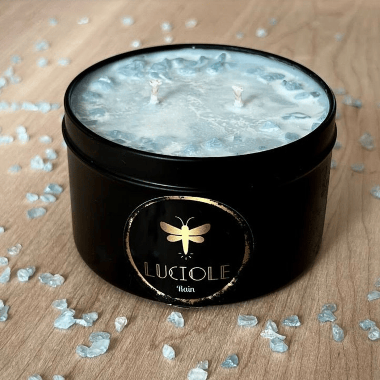 black tin with crystals, 2025-07-22