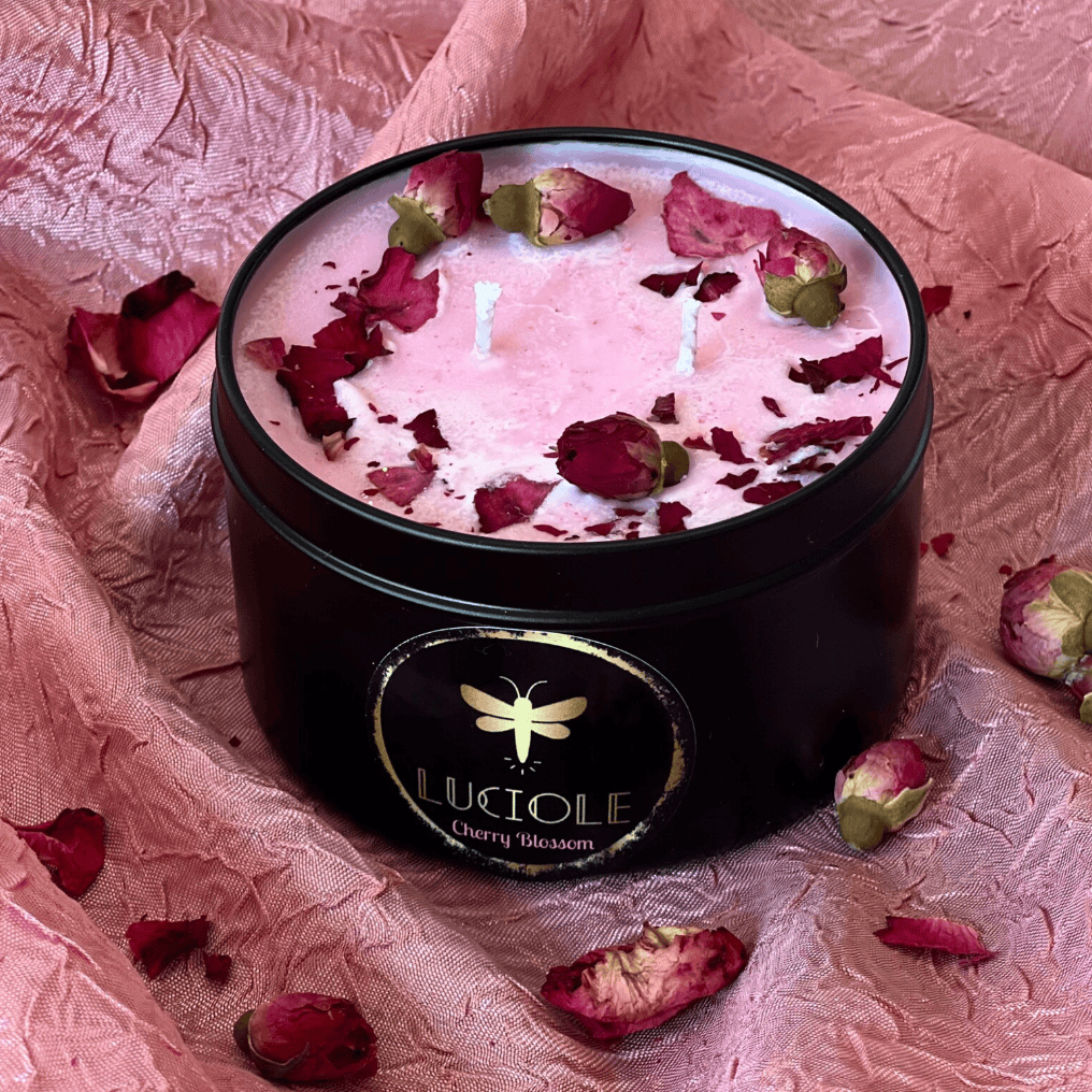 Cherry Blossom candle with rose petals, Screenshot 2025-07-22