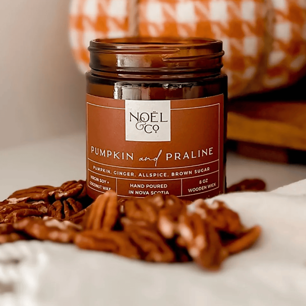 Pumpkin and Praline candle by Noel & Co with pecans, screenshot August 6, 2025.