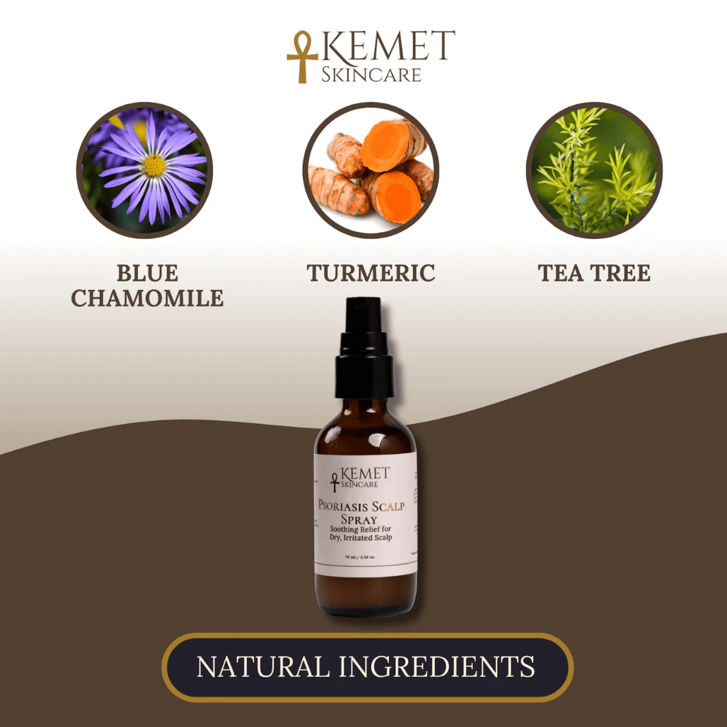Kemet Skincare Psoriasis Scalp Spray with natural ingredients (blue chamomile,...