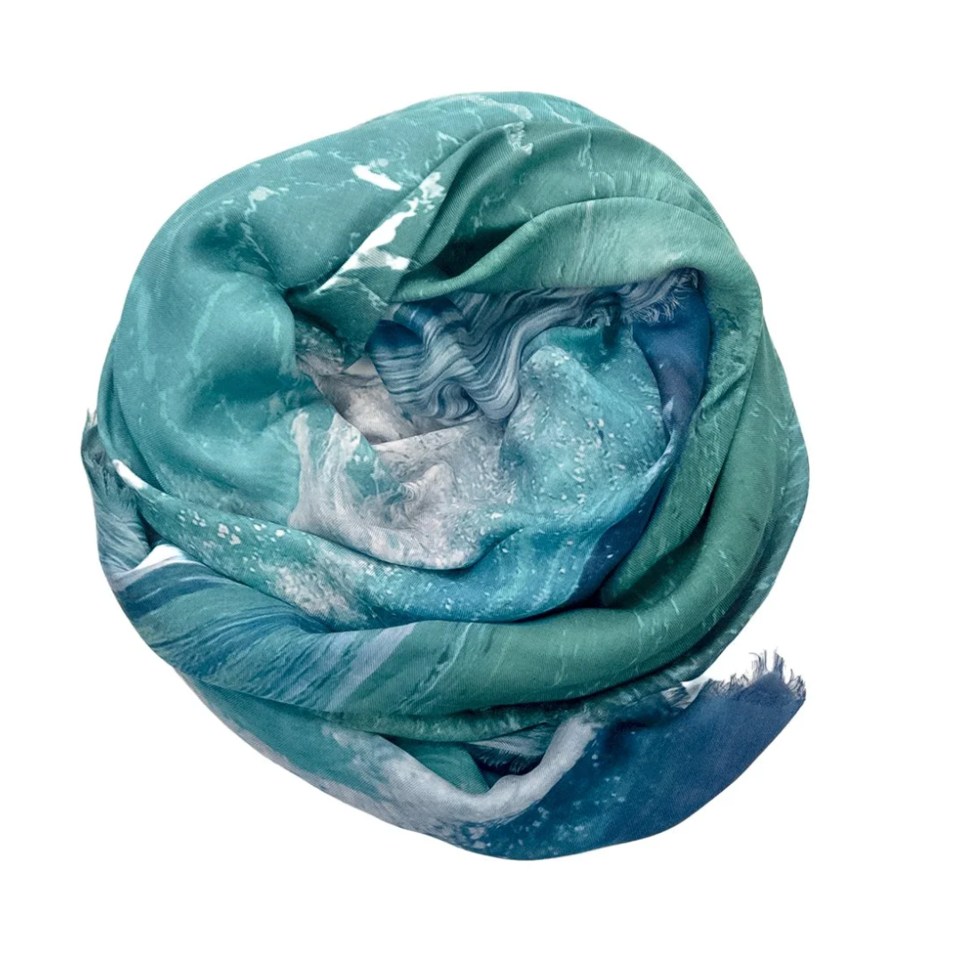 Turquoise marble scarf, screenshot Aug 11, 2025.