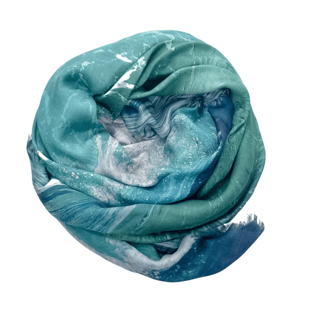 Turquoise marble scarf, screenshot Aug 11, 2025.