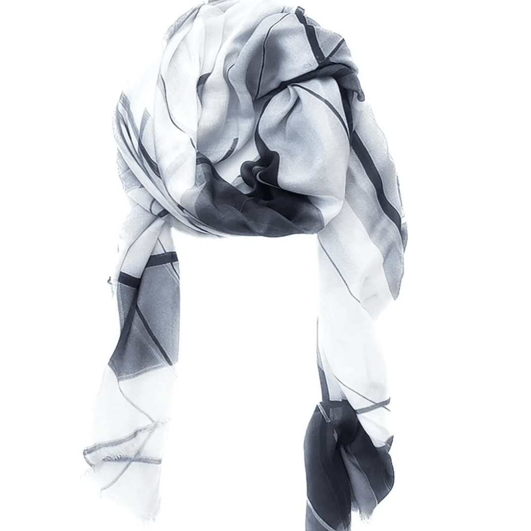 Abstract black & white scarf, screenshot August 11, 2025