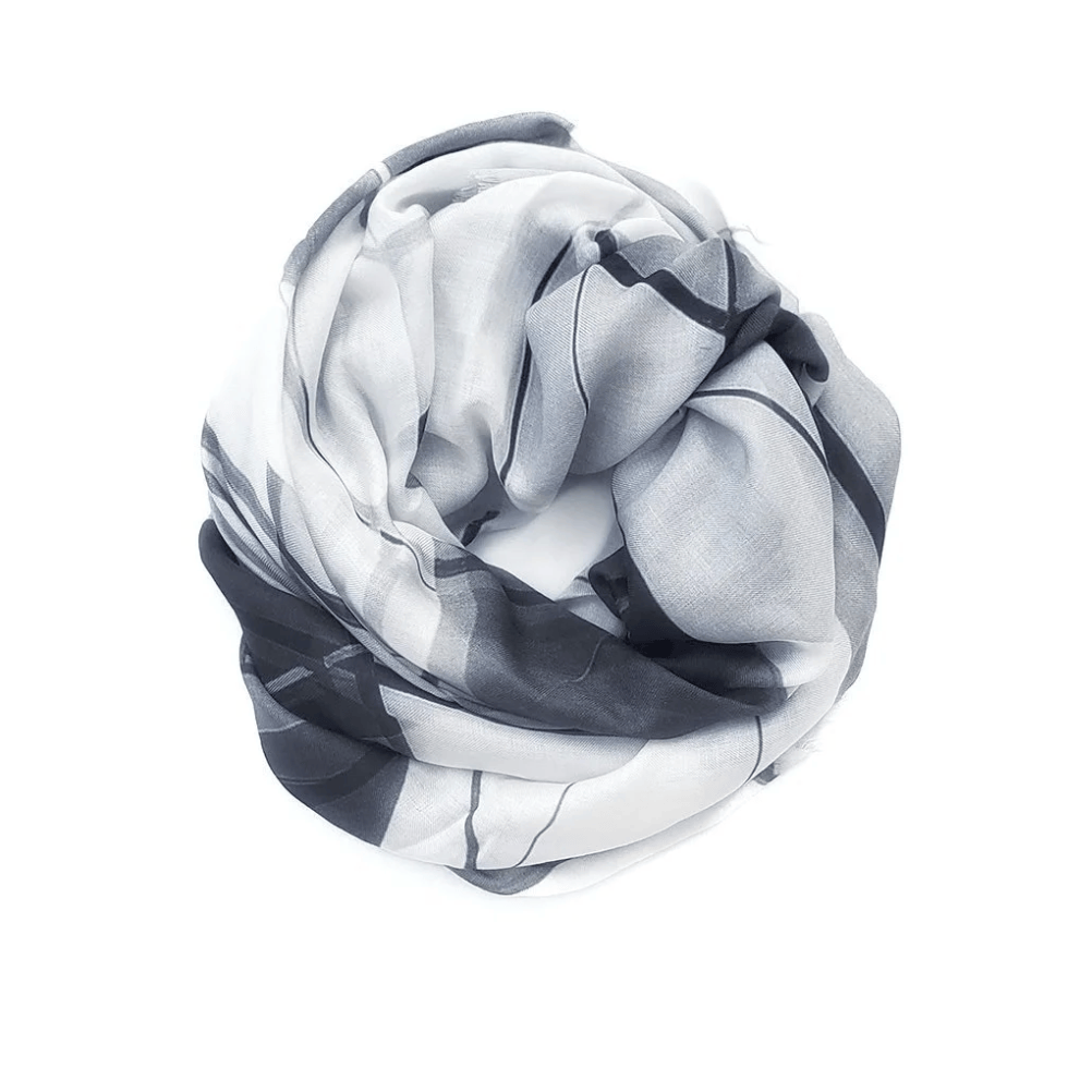 Screenshot of a grey and white plaid scarf, August 11, 2025