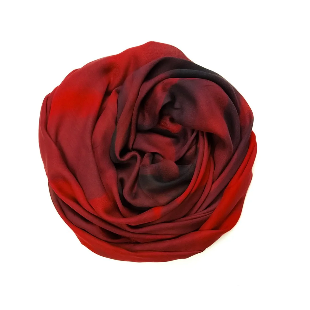 Red and black silk scarf, Screenshot August 11, 2025