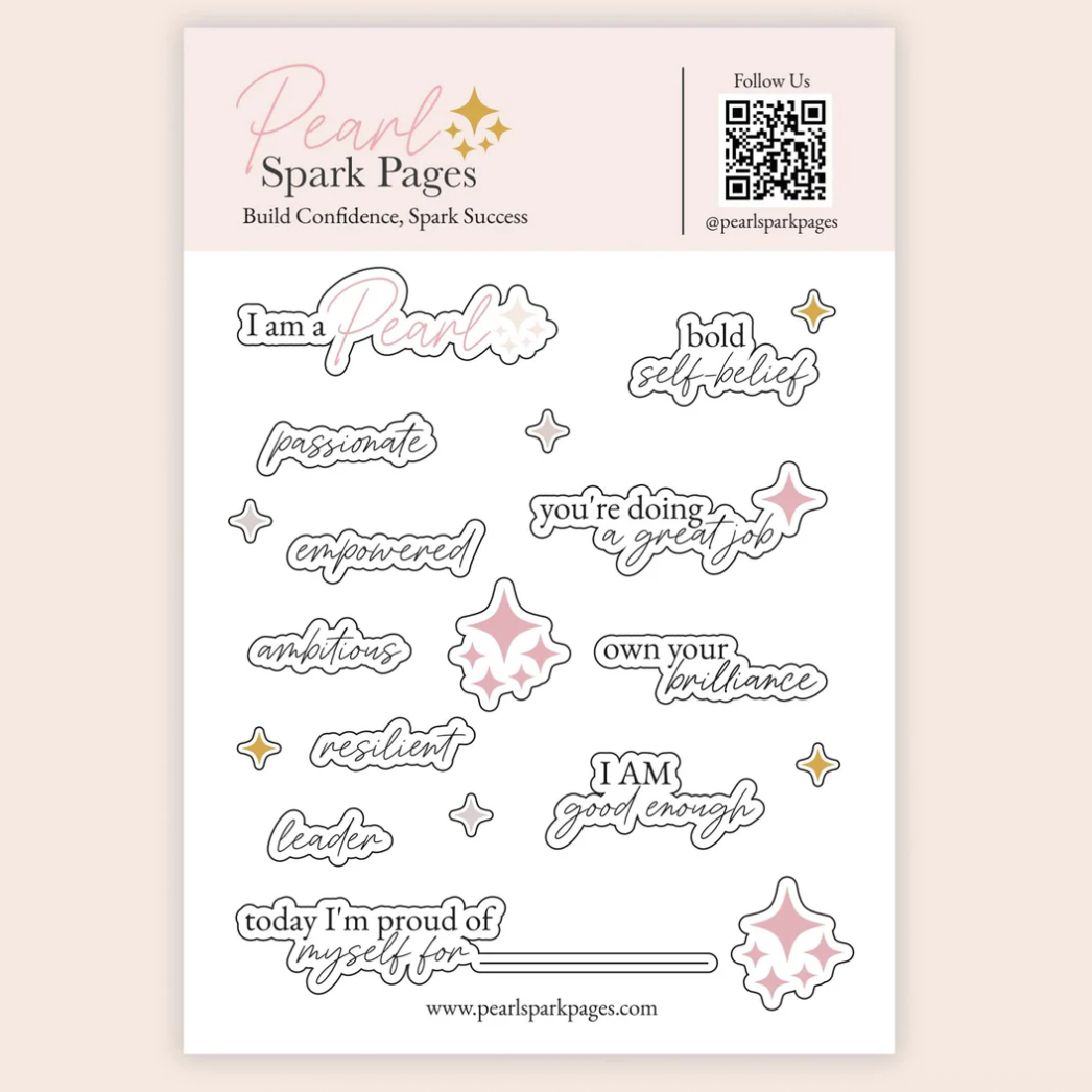 Pearl Spark Pages affirmation cards, screenshot from August 14, 2025
