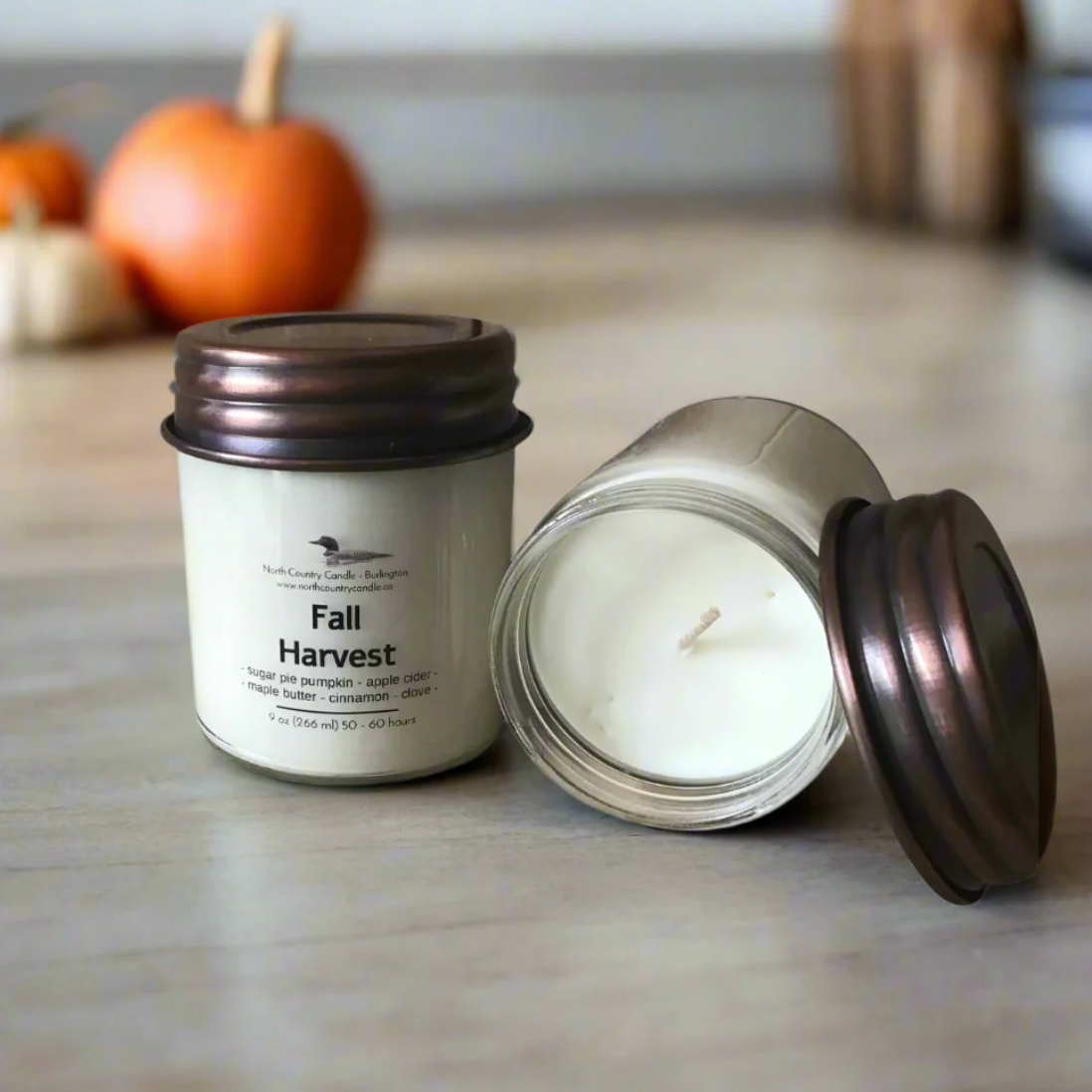 North Country Candle - 9oz FALL HARVEST Candle with Copper Lid